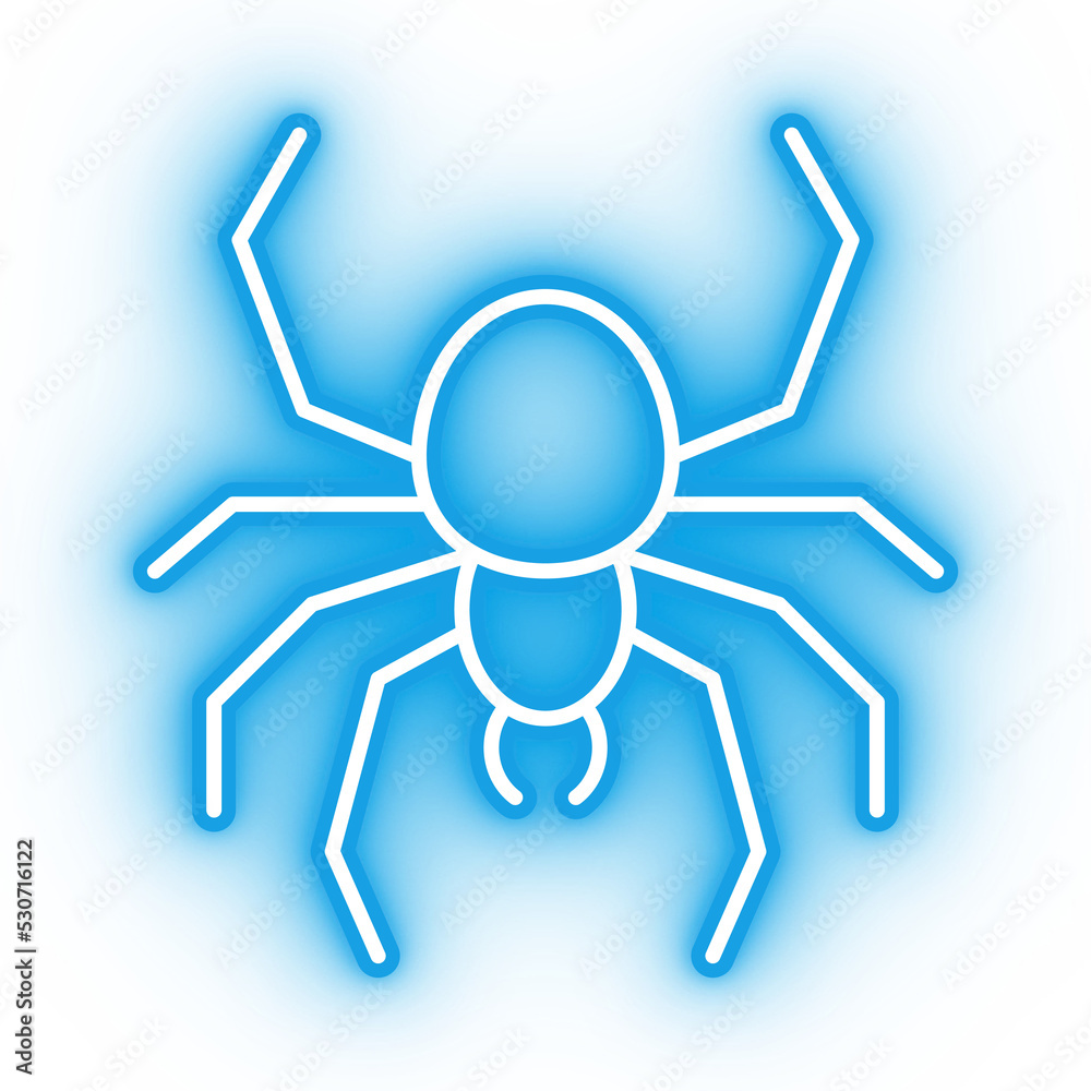 Neon blue spider icon, illustration of neon glowing spider with transparent background Neon blue spider icon, illustration of neon glowing spider with transparent background