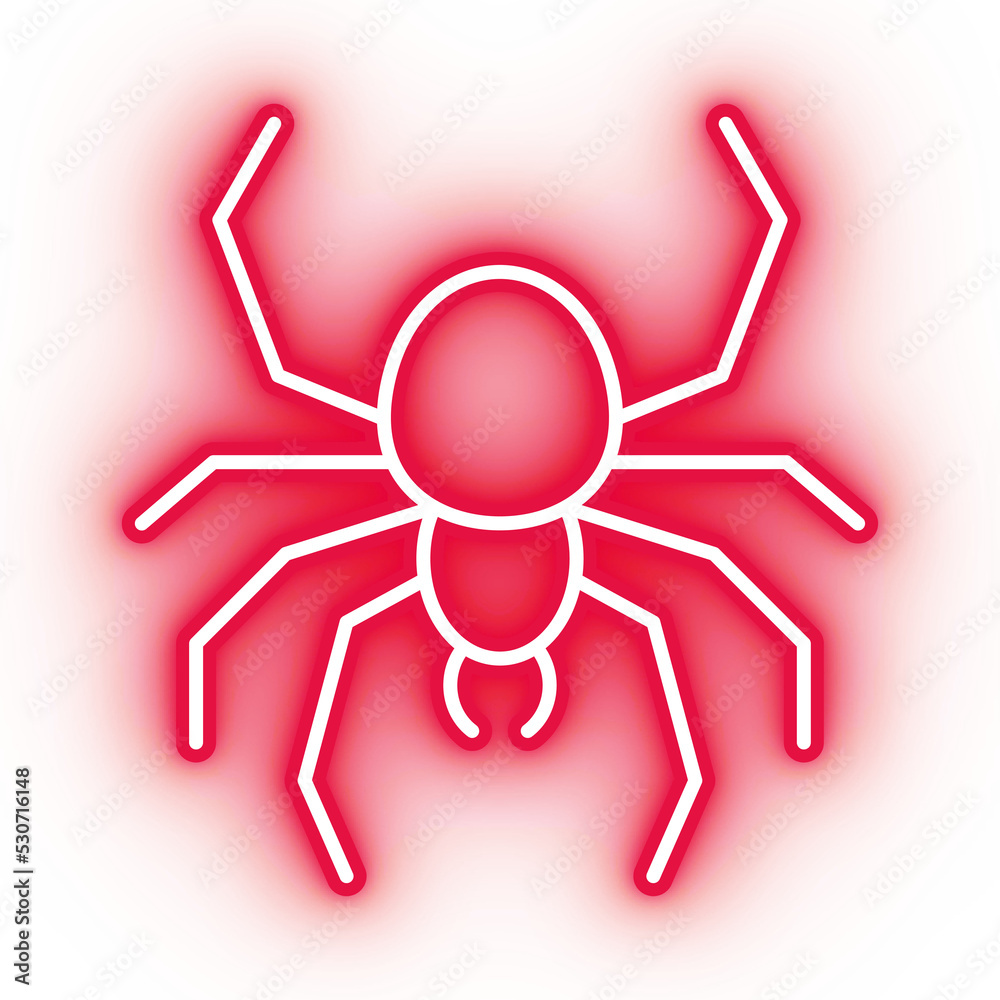 Neon red spider icon, illustration of neon glowing spider with transparent background Neon red spider icon, illustration of neon glowing spider with transparent background