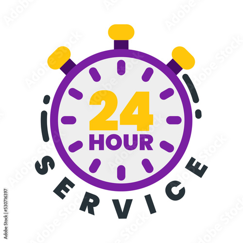 24 hour service badge banner