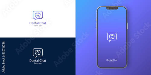 Dental clinic mobile app Logo template
