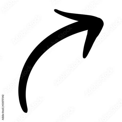 arrow curly twirl hand drawn