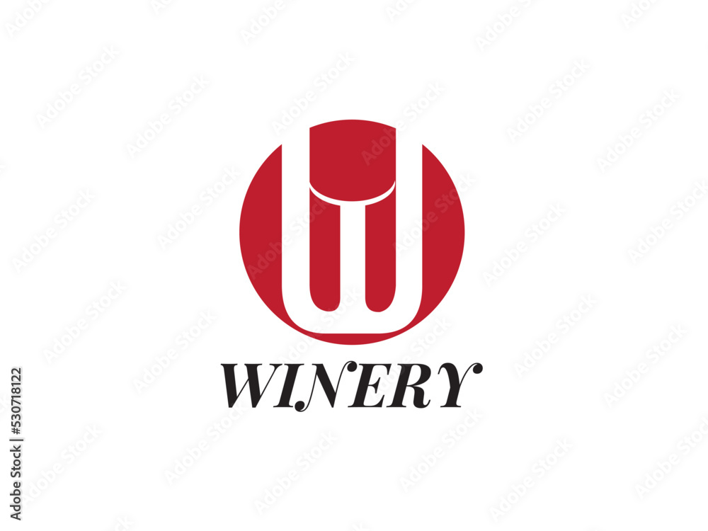 Winery Letter W Logo Winery Letter W Logo