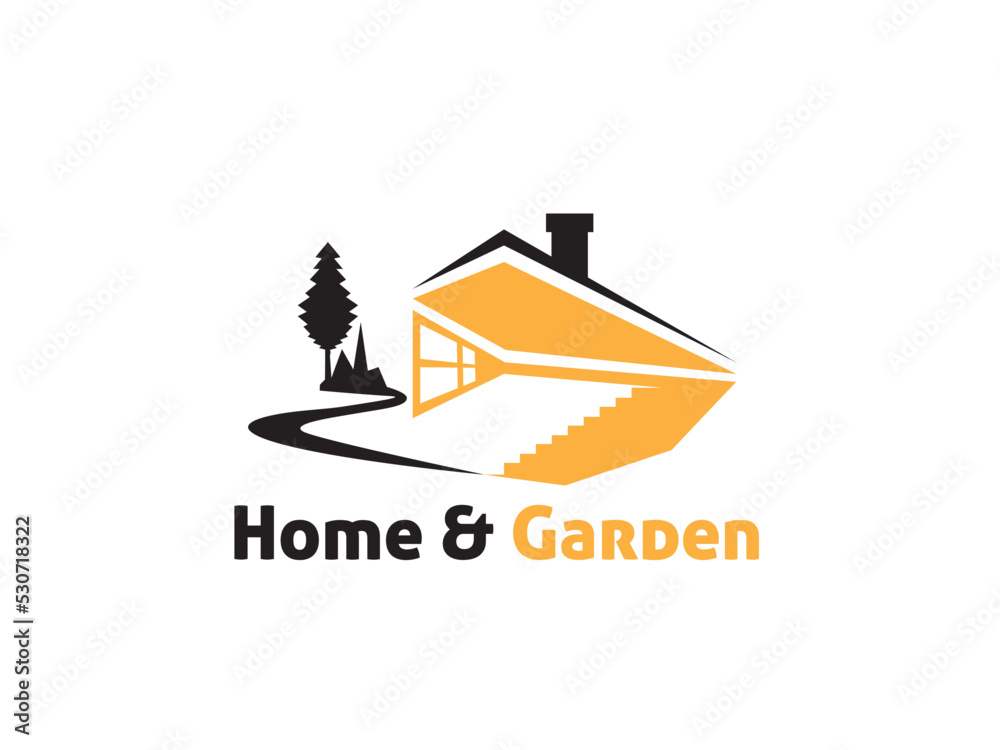 Naklejka premium Home Garden Real Estate Logo