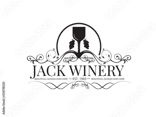 Winery Restaurant Bar Wine Logo