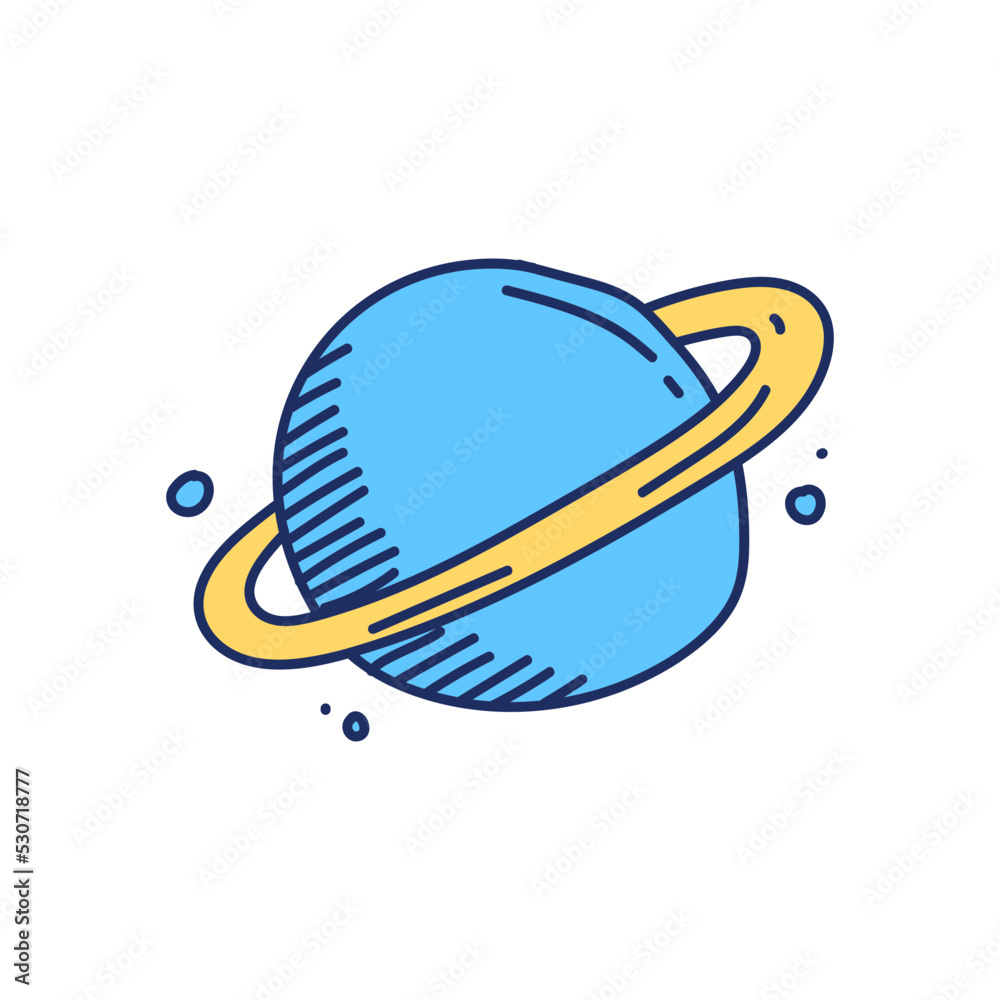 Fototapeta premium space planet doodle