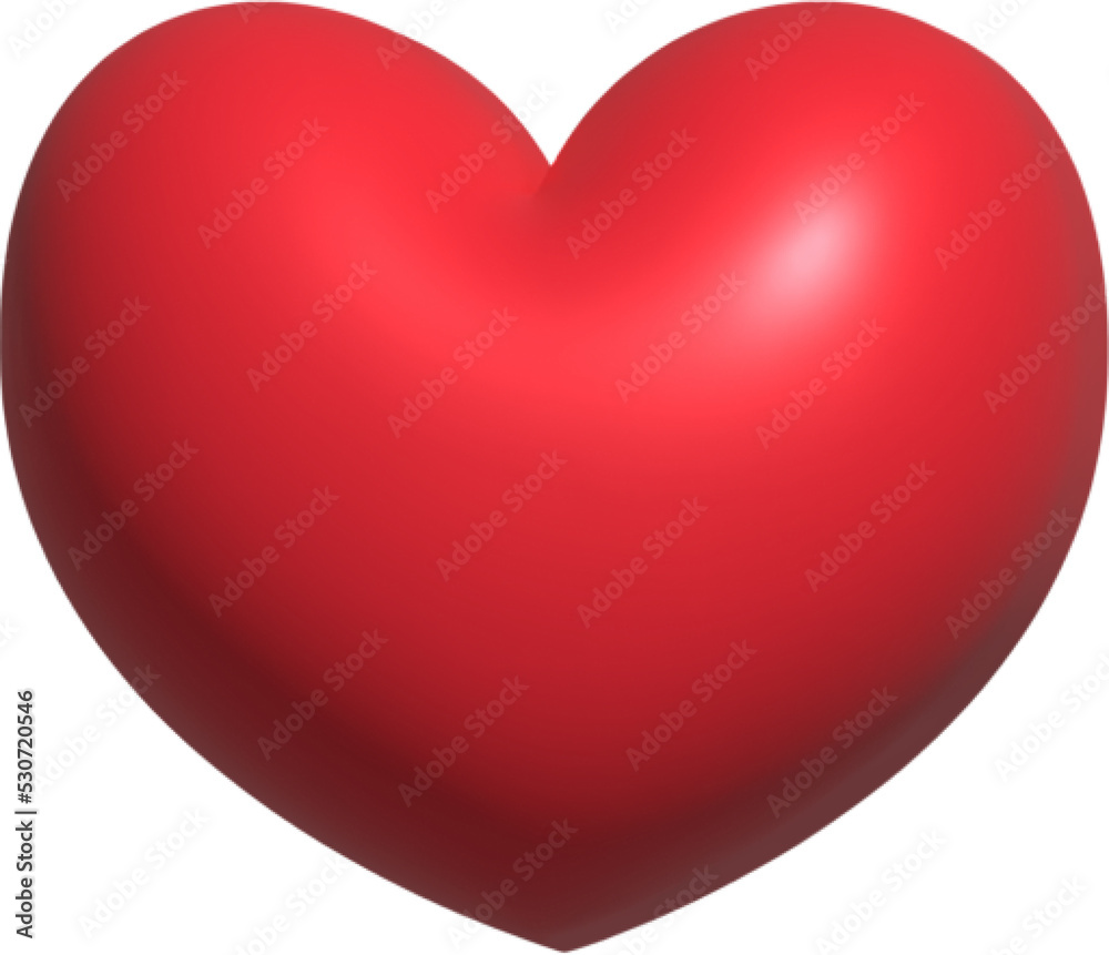 Healthy heart pictures convey love on a 3D transparent background