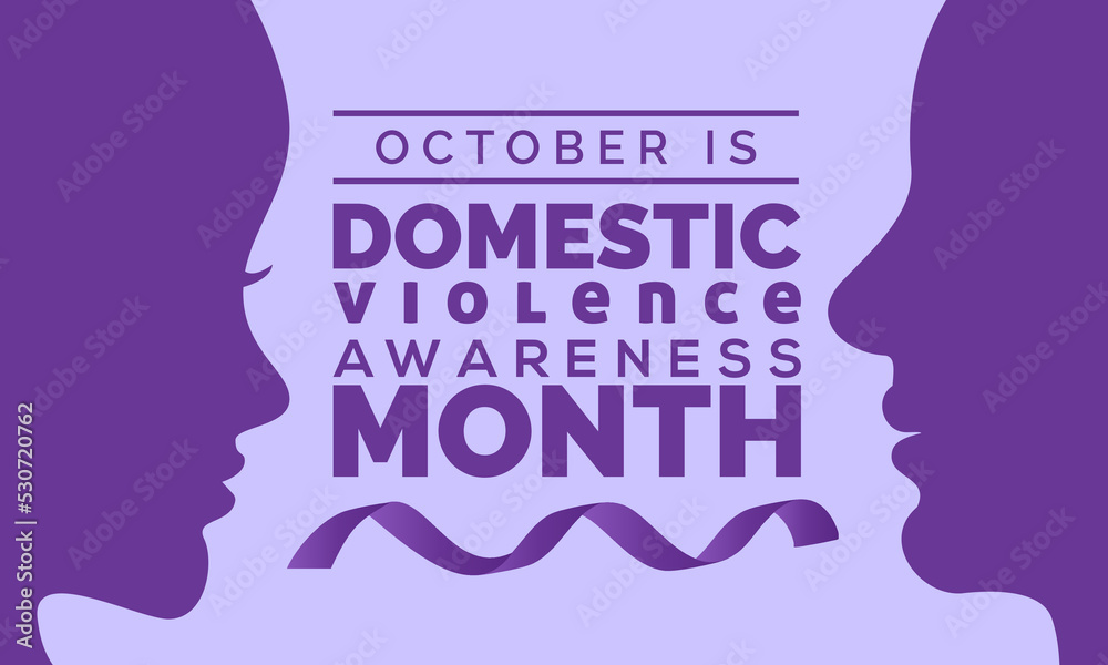 Vector illustration design concept of national domestic violence awareness month observed on every october