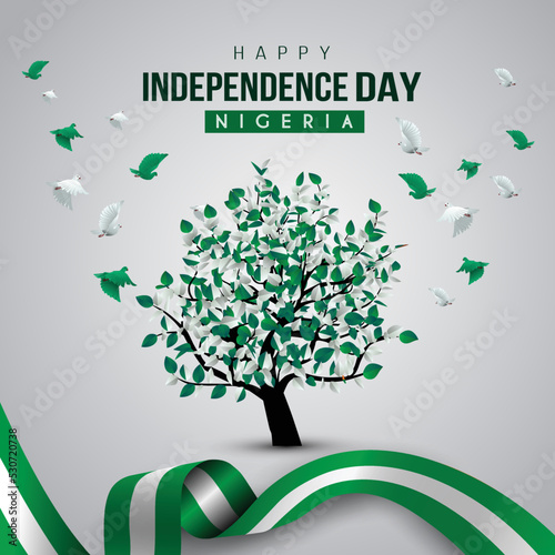 happy independence day Nigeria greetings. vector illustration design