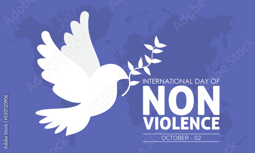 Vector illustration design concept of international day of non-violence observed on every 2nd october