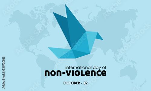 Vector illustration design concept of international day of non-violence observed on every 2nd october