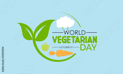 Vector illustration design concept of World Vegetarian Day observed on every 1st October