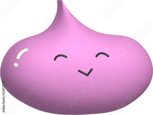 Happy smiling pink onion art picture on a 3D transparent background