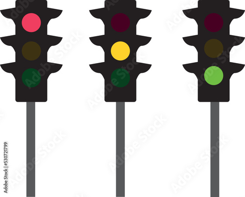 Set of Three Traffic Lights Vector
