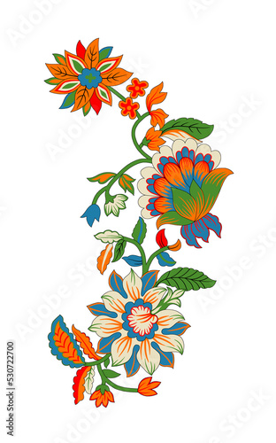 Digital Flowers and Leaves for textile Design Print