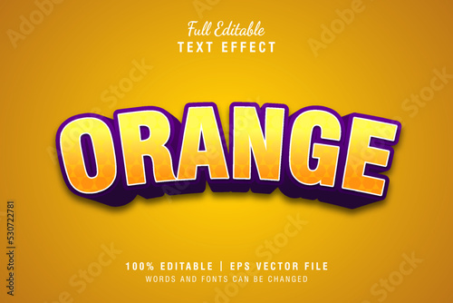 Orange 3d text style effect template