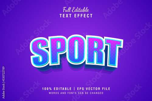 Sport 3d text style effect template