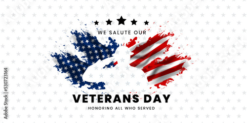 Veterans day poster. Veteran's day illustration with american flag, 11th November, Vector illustration 