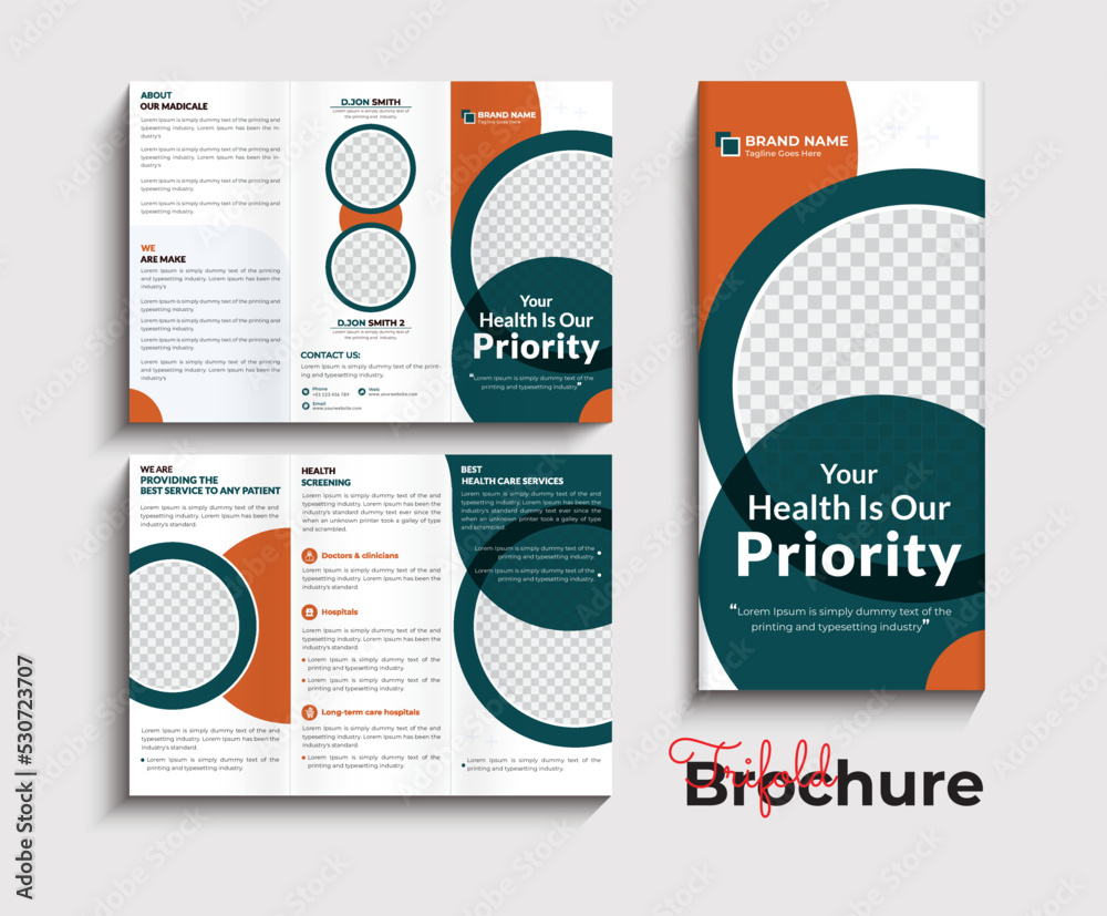 Medical Trifold Brochure Template.