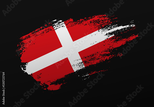 Abstract creative patriotic hand painted stain brush flag of Sovereign Military Order of Malta on black background