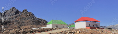 Tawang, Arunachal Pradesh, India - 12 November 2020: India China international border at Bum La pass, a conflicted zone between india and china