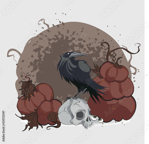 Vectors for Halloween day cover website with copy space for text. Vector illustration