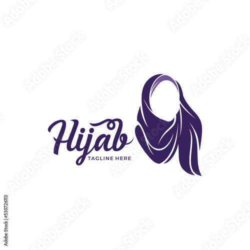 Beauty hijab logo designs vector muslimah fashion logo template
