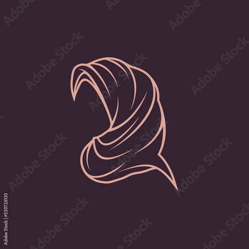 Beauty hijab logo designs vector muslimah fashion logo template
