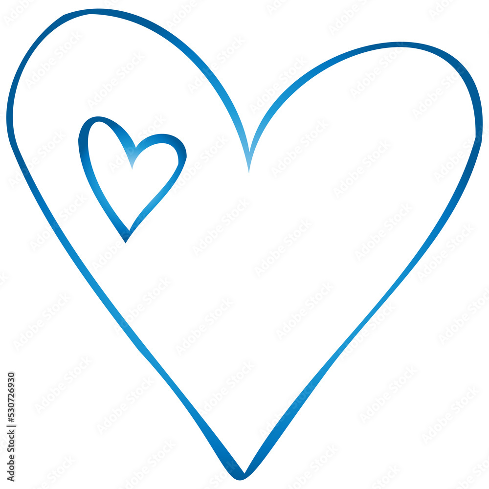 Simple blue doodle heart. Isolated design element for valentine's day, wedding, romance. Transparent PNG clipart Simple blue doodle heart. Isolated design element for valentine's day, wedding, romance. Transparent PNG clipart