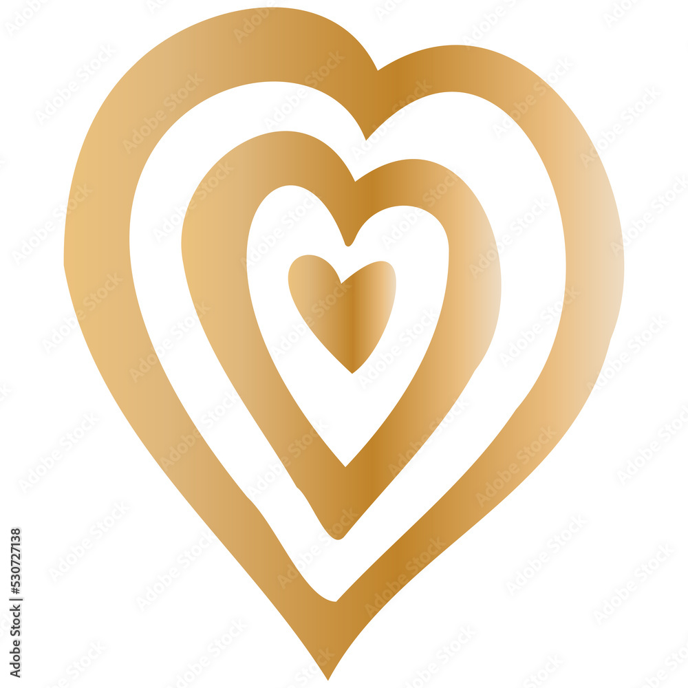 Simple golden doodle hand drawn heart. Isolated design element for valentine's day, wedding, romance Simple golden doodle hand drawn heart. Isolated design element for valentine's day, wedding, romance