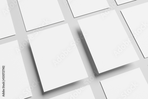 Blank portrait A4. Brochure magazine isolated on gray, changeable background / white paper isolated for mockup