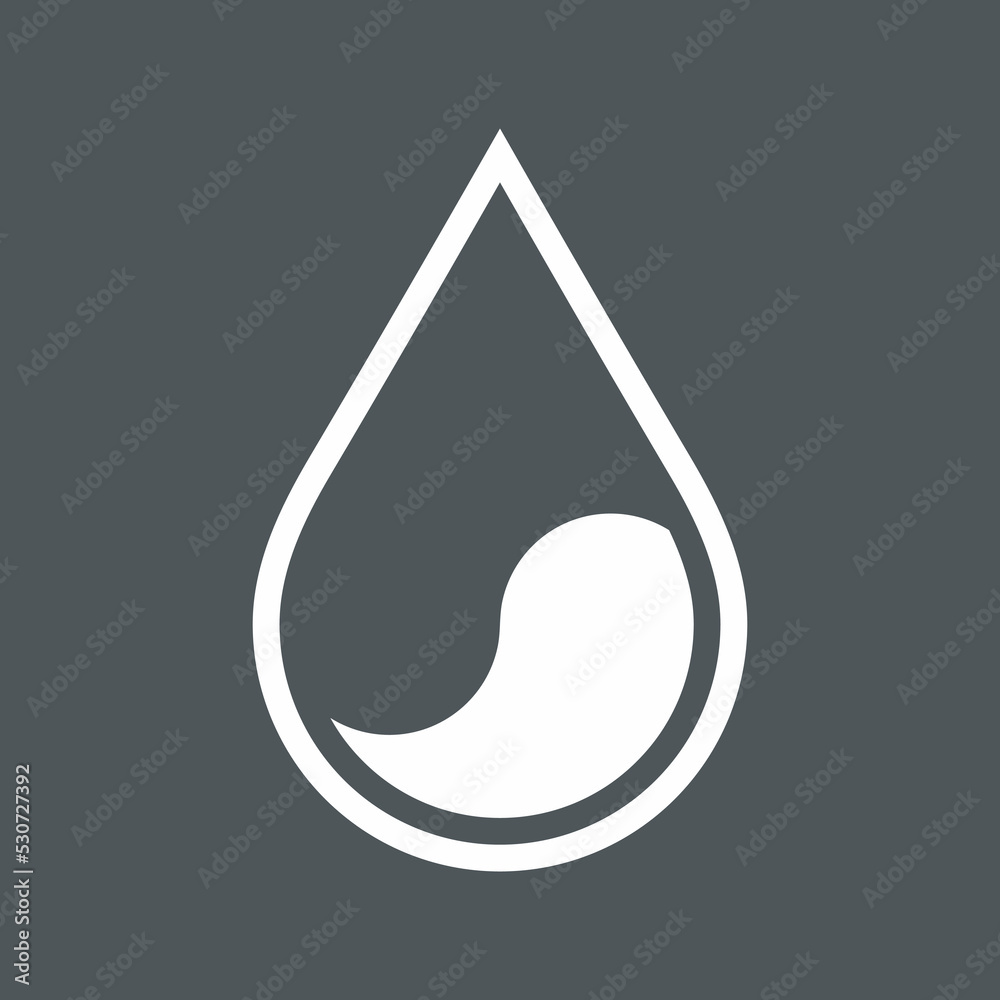 Water drop droplet raindrops Yin-yang icon quality vector illustration cut Water drop droplet raindrops Yin-yang icon quality vector illustration cut