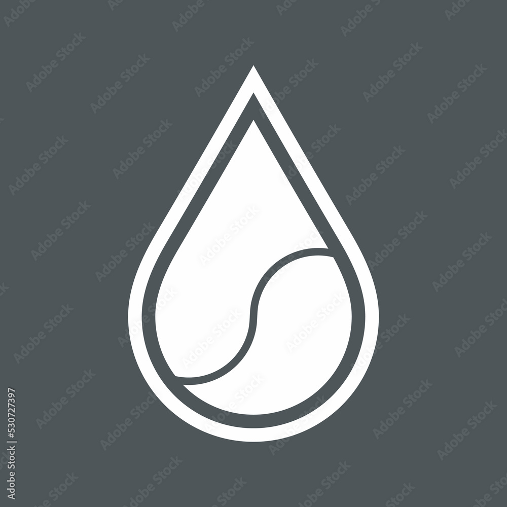 Water drop droplet raindrops Yin-yang icon quality vector illustration cut Water drop droplet raindrops Yin-yang icon quality vector illustration cut