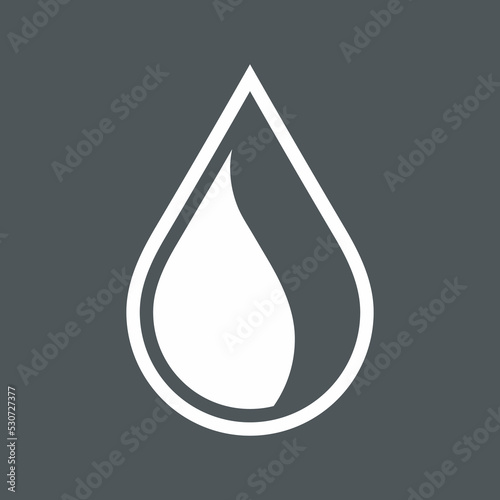 Water drop droplet raindrops Yin-yang icon quality vector illustration cut	