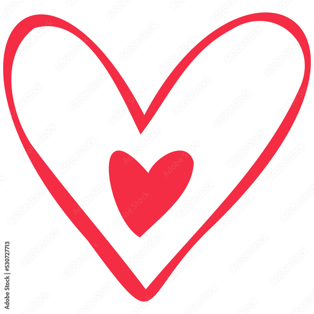 Simple red heart, hand drawn illustration in doodle style. Valentine's day, love, romance. Transparent PNG clipart Simple red heart, hand drawn illustration in doodle style. Valentine's day, love, romance. Transparent PNG clipart