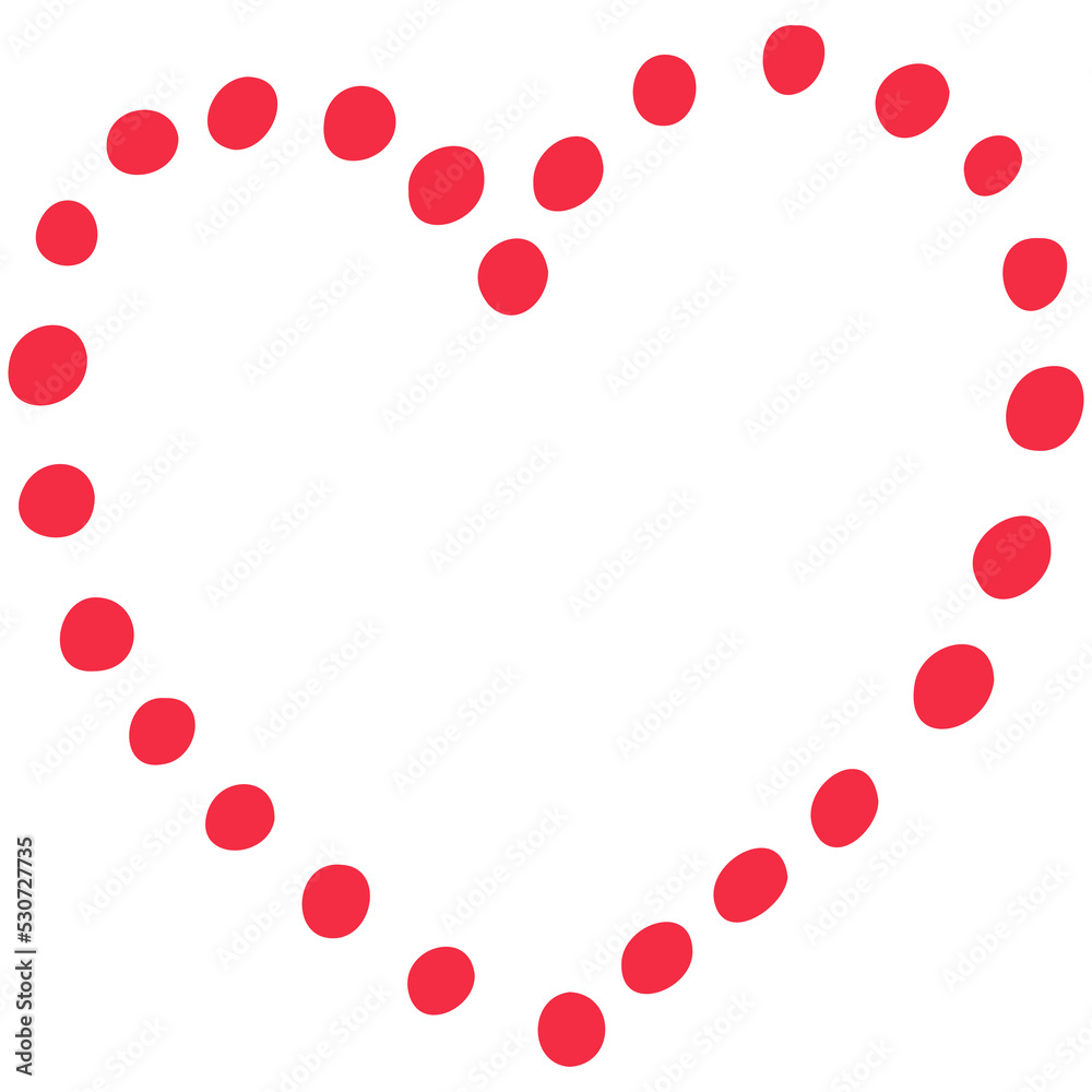 Simple red heart, hand drawn illustration in doodle style. Valentine's day, love, romance. Transparent PNG clipart