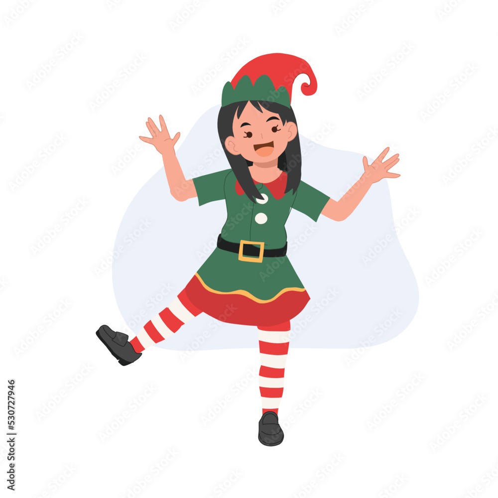 Cute Young happy christmas elf kid. vector illustration Cute Young happy christmas elf kid. vector illustration