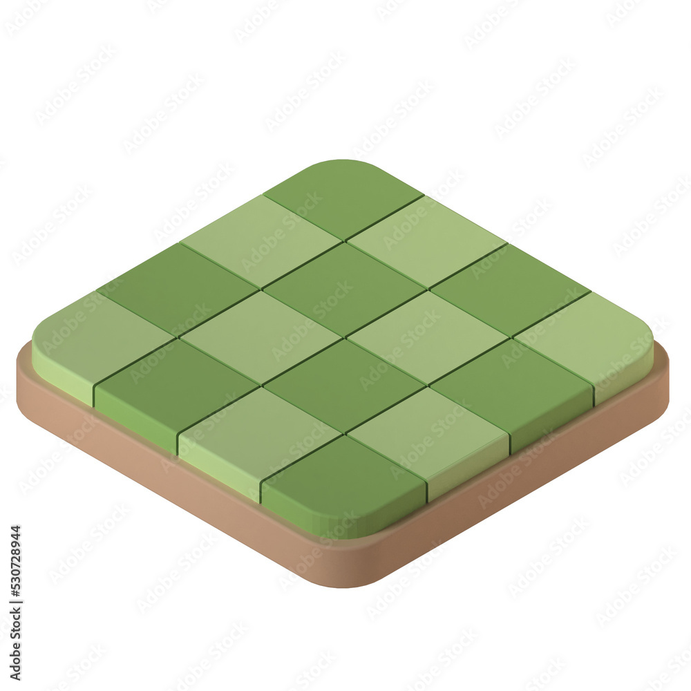 Land isometric illustration in 3D design Land isometric illustration in 3D design