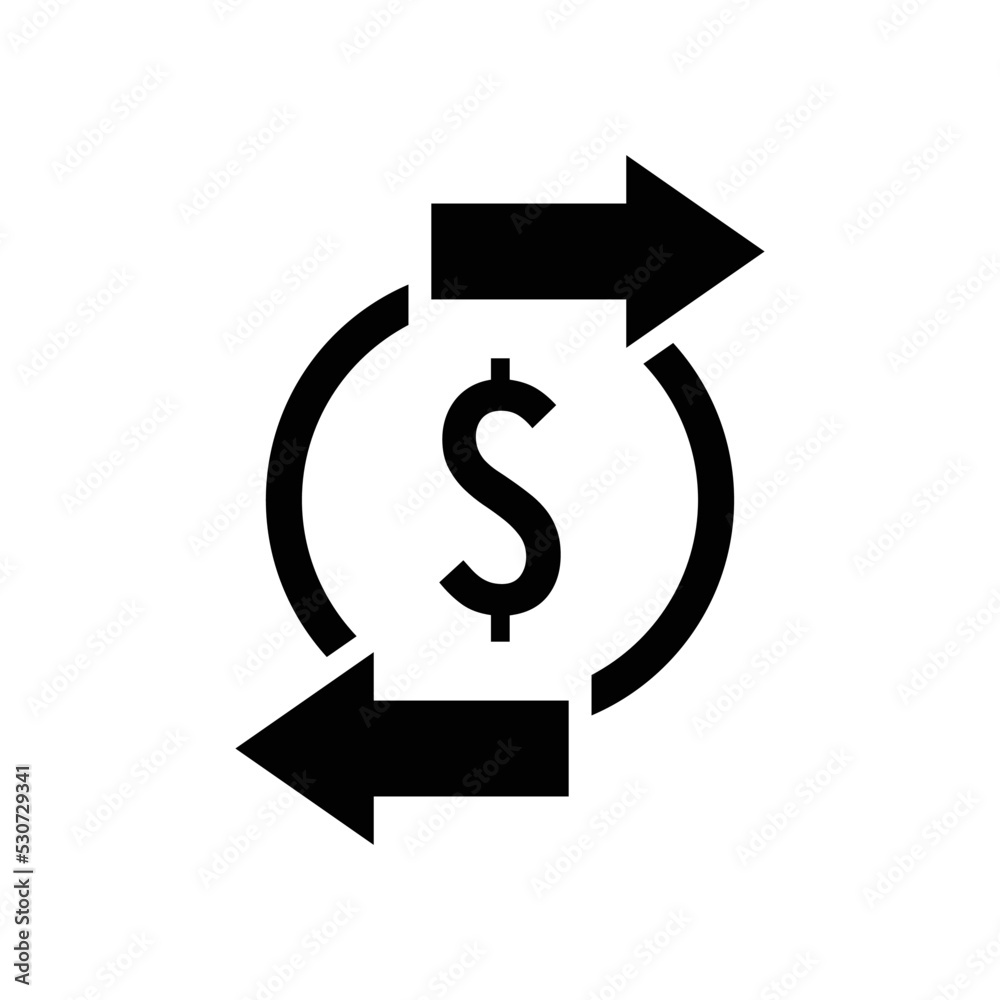 Currency money exchange icon vector graphic illustration Currency money exchange icon vector graphic illustration