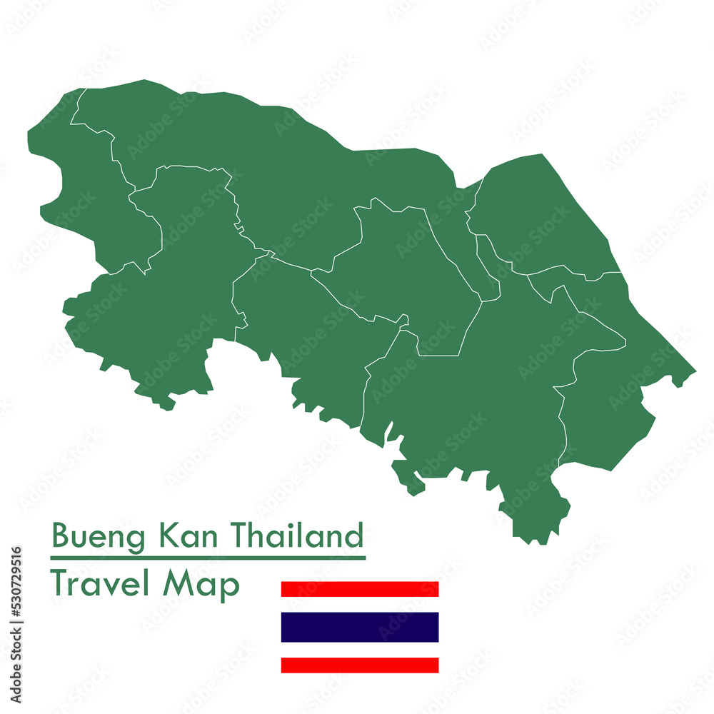 green map Bueng Kan Province is one of the provinces of Thailand
