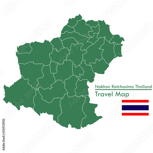 Fotografi green map Nakhon Ratchasima Province is one of the provinces of Thailand