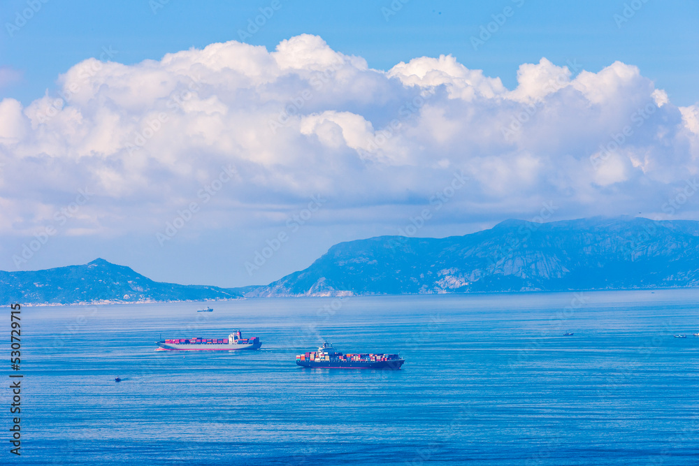 Containers Ships Crossing Stanley Peninsula Containers Ships Crossing Stanley Peninsula