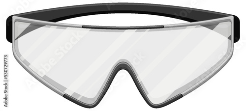 Safety glasses on white background