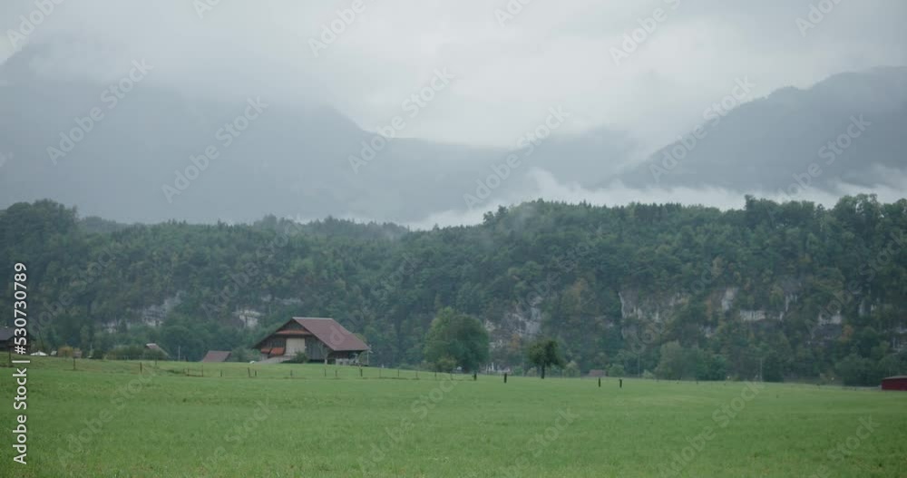 Mountain, fog, farm, rain, cloudy, moody, switzerland, village, hillside, valley, early morning, alpnach, rural, timelapse, europe Mountain, fog, farm, rain, cloudy, moody, switzerland, village, hillside, valley, early morning, alpnach, rural, timelapse, europe