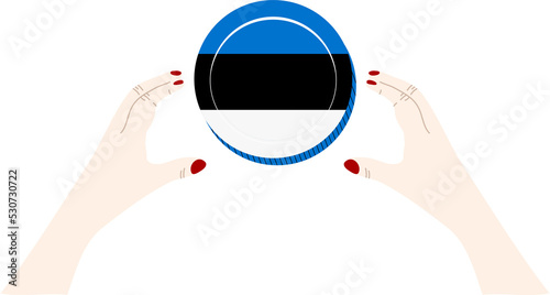 Estonia Flag hand drawn,EUR hand drawn