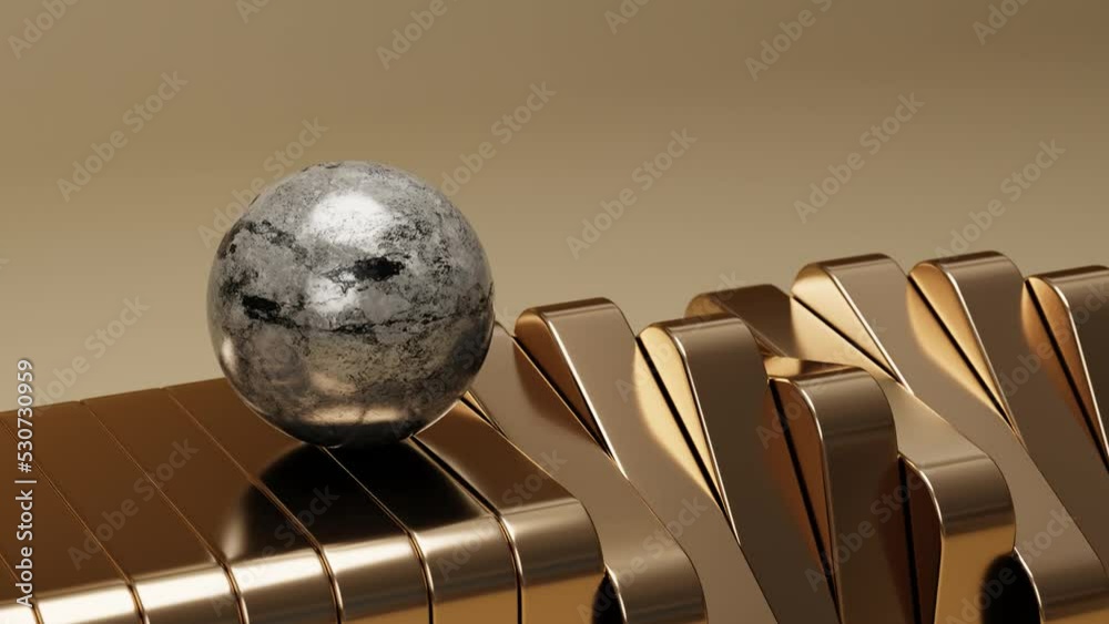 Oddly Satisfying Marble Ball Motion on Metallic Tiles Smooth Seamless Looping Background 4K 60 fps. Looped video you can extend the video as much as you want.