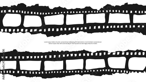 Hand drawn film strip vector illustration