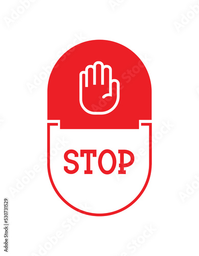 Red stop sign. Vector icon 