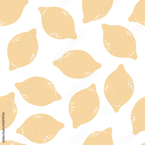 Seamless pattern - a simple drawing, an image of a lemon.