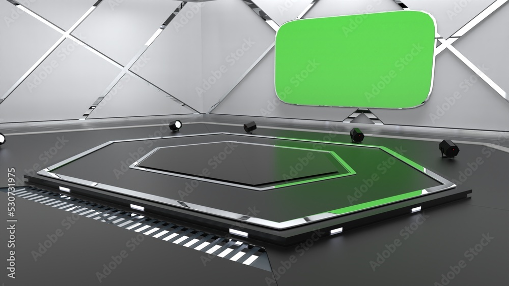 Studio Set Background 2268_3D Virtual TV Studio News_Studio Background	
