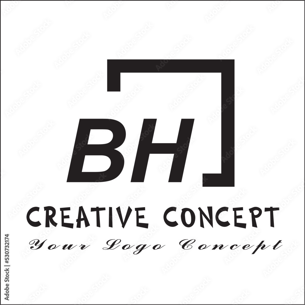 Fototapeta premium Square BH 2 Letter Logo Creative